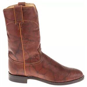 Justin Men’s Jackson Brown Leather Marbled Western Cowboy Boot Size 9 Work